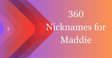 funny nicknames for the name maddie|Top 50 Nicknames for Maddie: Fun and Unique Choices